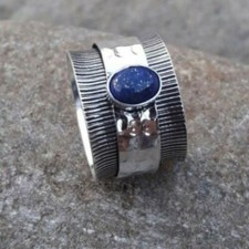 Lapis Lazuli Spinner Ring 925 Sterling Silver Christmas Gift Ring SA-472