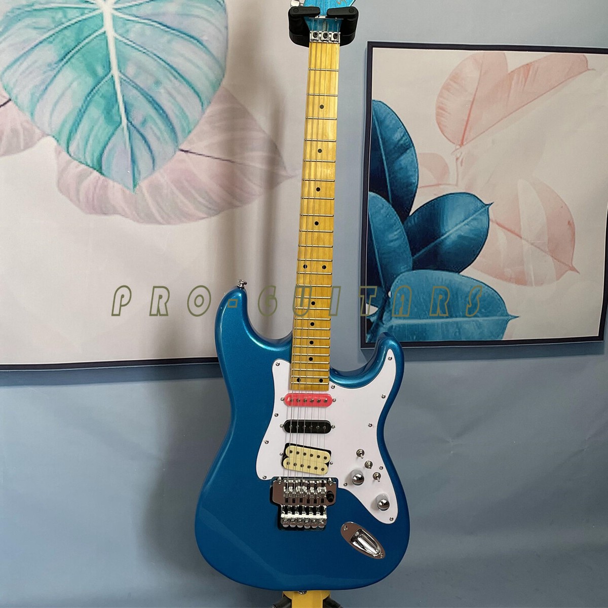 Custom Electric Guitar Hurricane ST Metallic Blue Solid Body