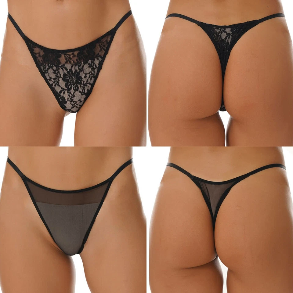 IINIIM Transparent Mesh Spitze Slip Damen Sexy Nahtlos Low Waist Hotpants Unterwäsche