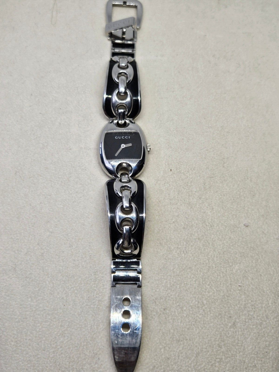 Gucci Marina Chain 121.5 SS Ladies Watch With Black Enamel  display picture 1