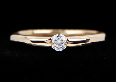 Hearts On Fire 18k Yellow Gold 0.15ct Diamond Solitaire Engagement Ring Band 6.5