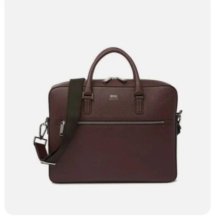 aim seafood leader New Authentic Hugo Boss Signature Logo Large Leather Briefcase Messenger Bag. | eBay aim seafood leader New Authentic Hugo Boss Signature Logo Large Leather Briefcase Messenger Bag. | eBay