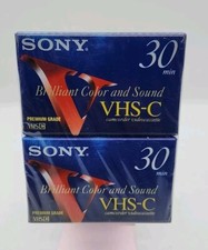  2x Sony 30 Minute VHS-C Premium Grade Blank Camcorder Videocassette Tapes New