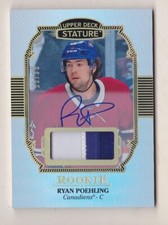 20-21 Upper Deck Stature Ryan Poehling /33 Auto Patch Rookie Canadiens 2020