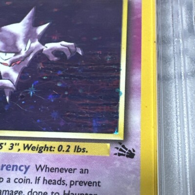 ERROR Blue Ink STAIN PSA 6 Haunter-Holo #6 1999 Pokemon Fossil