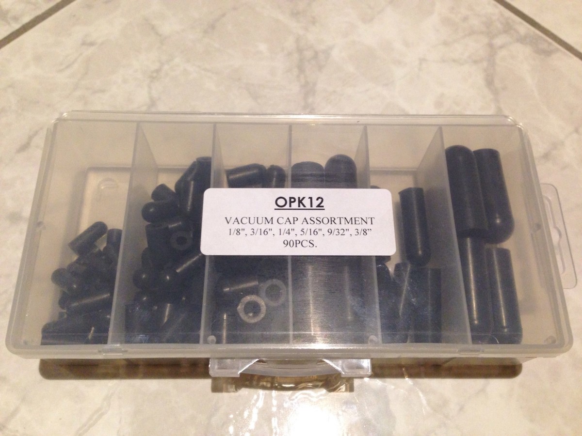 Vacuum Line Kit Rubber Vacuum Cap Assortment (90 Pc / 6 Sizes) High Temperature With Organizer E Silicone Vacuum Caps - Foto 5