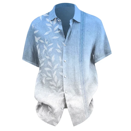 Men's Short Sleeve Button-Up Casual Cuban Guayabera Beach Wedding Dress Shirt - Picture 6 of 36