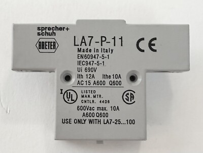 Sprecher Schuh LA7-P-11 Auxiliary Contact