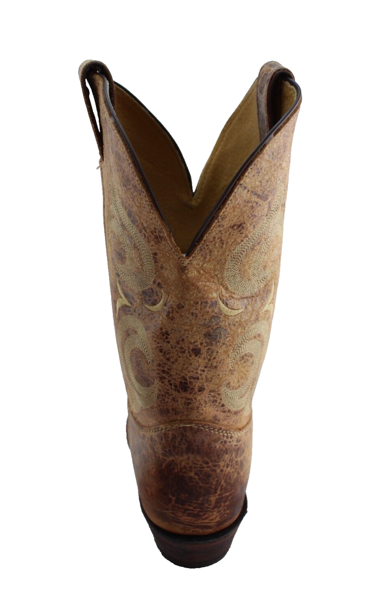 JUSTIN Bent Rail Size 8 EE Rustic Tan Snip Toe Men display picture 2