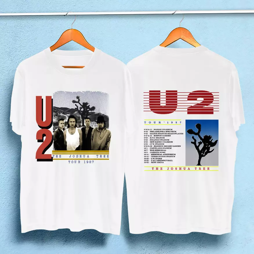 80's U2 Joshua Tree 1987 Concert Tour band tee T shirt