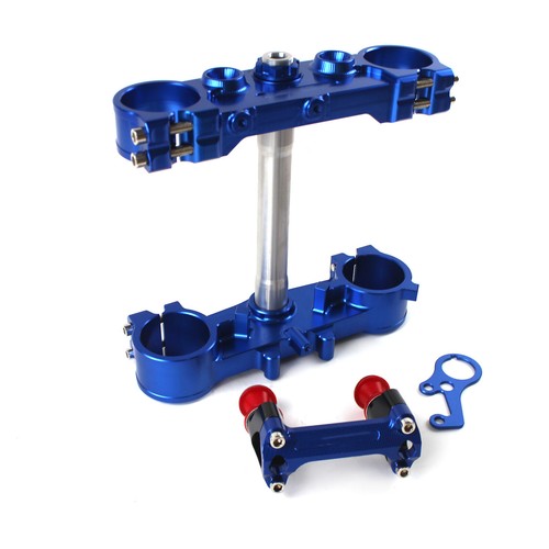 Blue Triple Tree Clamps Steering Stem Riser Mount Clamp For DRZ400SM 2005-2019 - Picture 3 of 15
