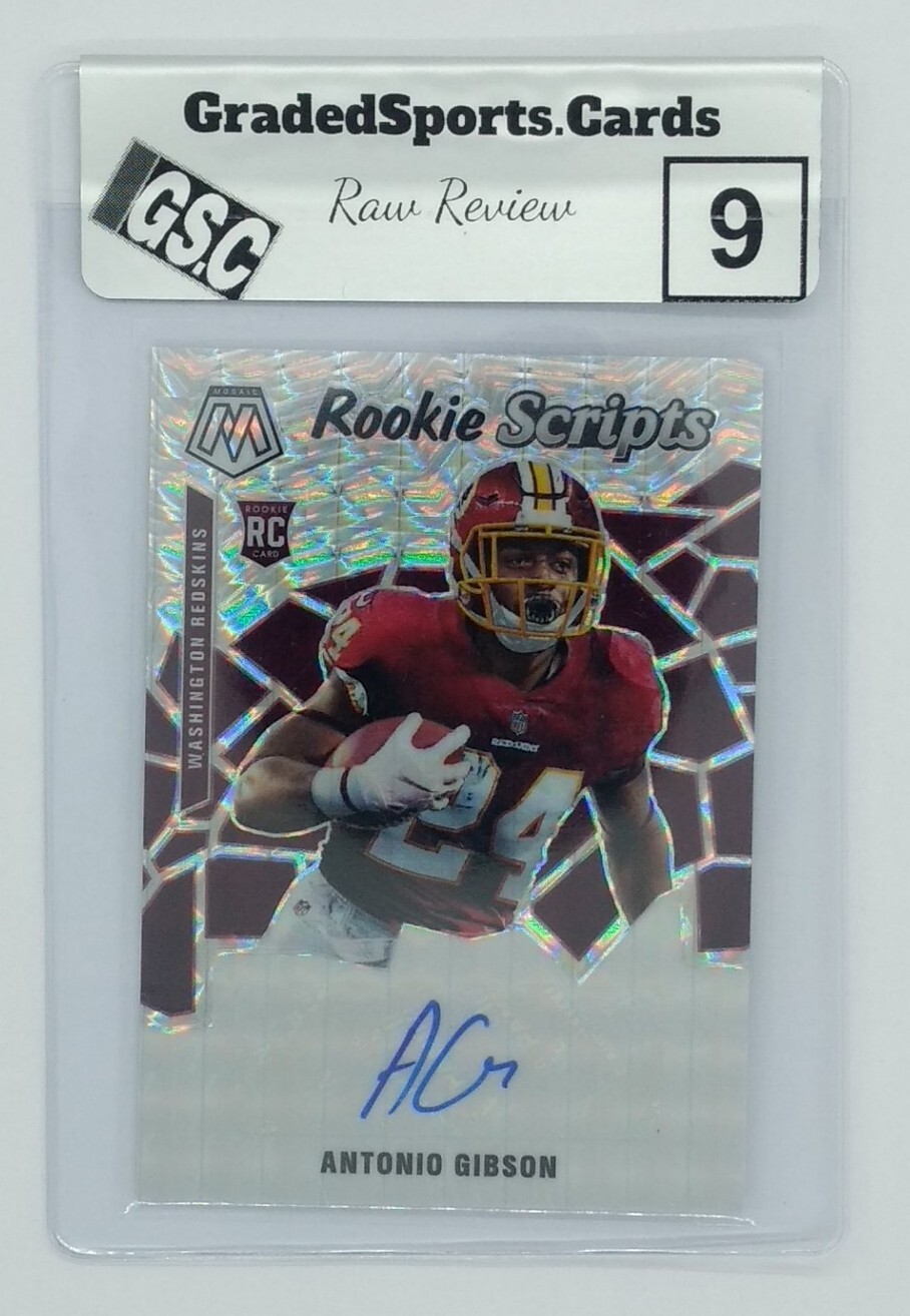 2020 Mosaic Rookie Scripts Silver Antonio Gibson #RS27, Auto, Raw Review GSC 9