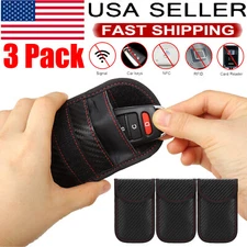 3 Pack RFID Faraday Pouch Car Key Fob Protector Signal Blocking Anti-Theft Bag