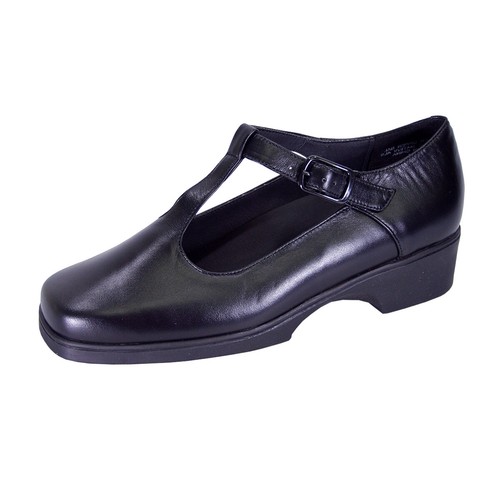 👟 24 HOUR COMFORT Tracy Women's Wide Width Cushioned T-Strap Leather Shoes 👟 - Picture 9 of 12