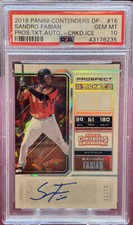 2018 Contenders Draft Picks #16 Sandro Fabian Cracked Ice Auto #1/23 PSA 10