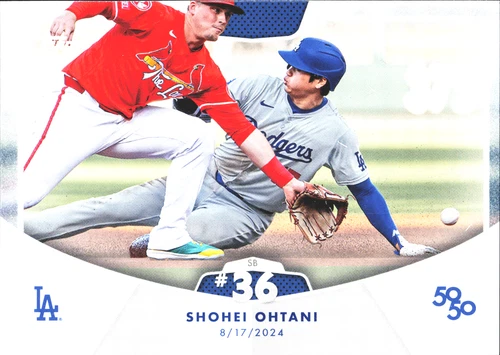 Shohei Ohtani  Baseball Card Stolen Base 36 2024 Topps 50 50 Los Angeles Dodgers