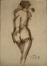 Peter Dotrel (1942 Vienna - 2013 ibid) women back nude.