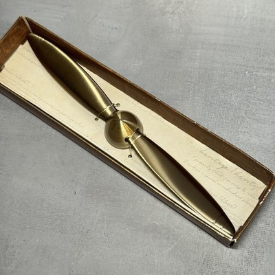 M&S Messing Flugzeug Propeller Brieföffner drehen zappeln Flieger Schreibtisch Geschenk 18,5 cm