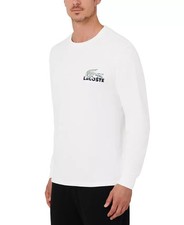Lacoste Men's Large Croc Thermal Waffle Sleep Shirt - White - XXL