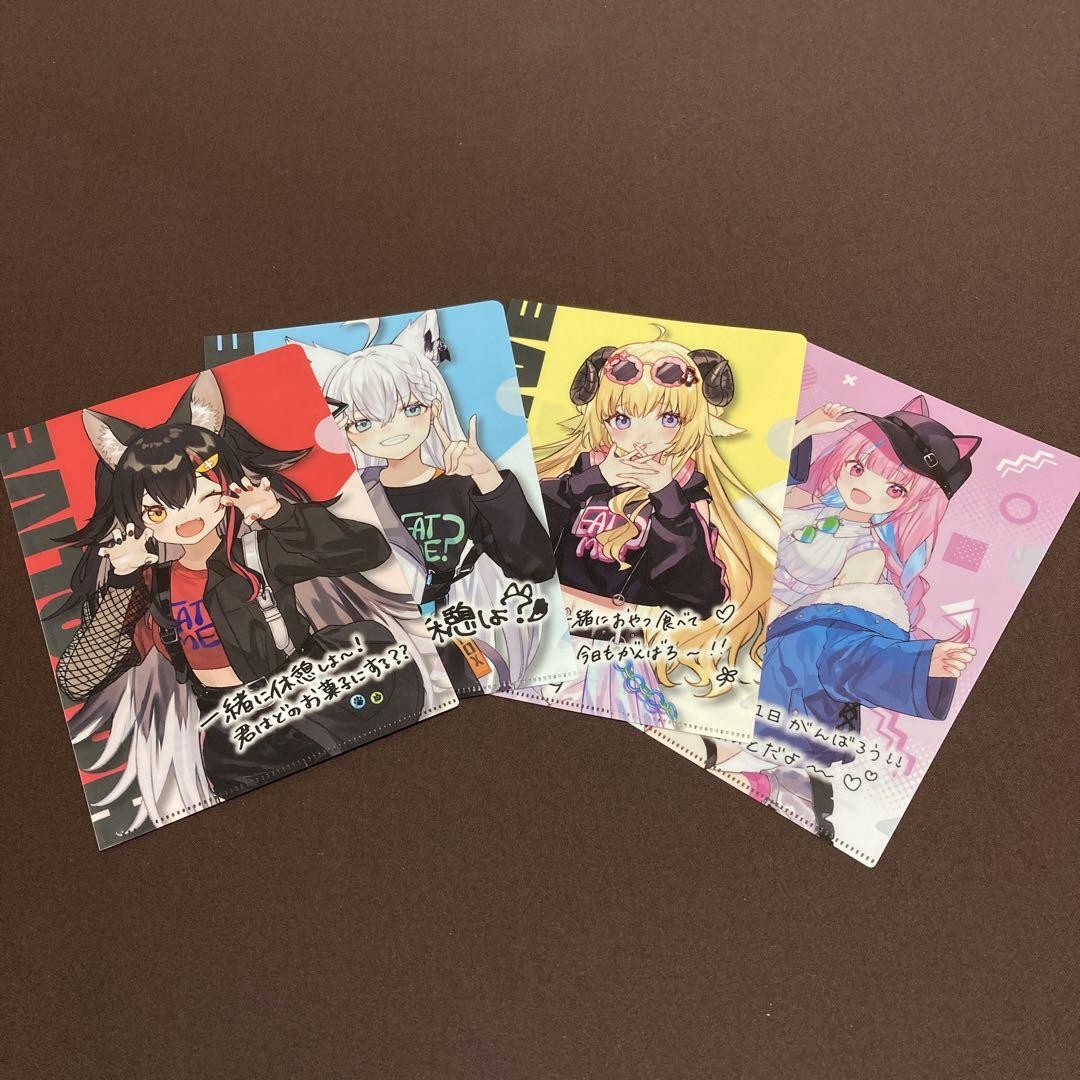 Hololive Anime Character Clear File Set of 4 from FamilyMart
