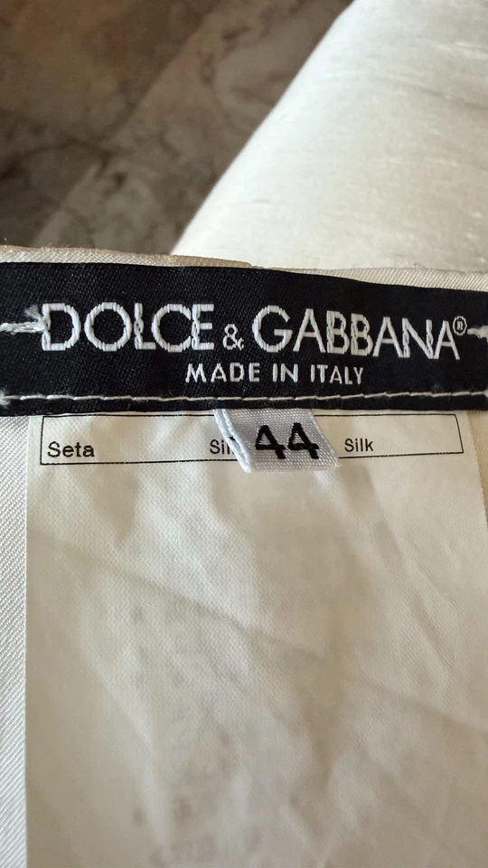 Dolce & Gabbana Silk White Short Skirt Women's Size 44 US 6-8 - Image 3 of 4