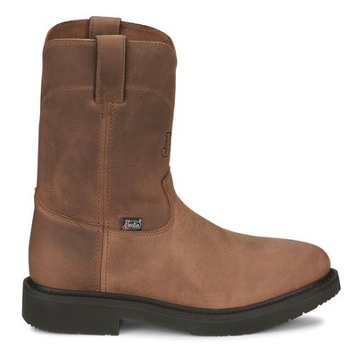Justin Original Workboots RoundUp 10 Inch Electrical Hazard Soft Toe Work  Mens