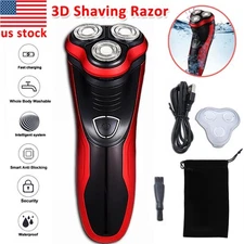 Men's Razor Rotary Waterproof Electric Shaver Pop-Up Trimmer Wet Dry Cordless US