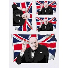 4 x 'Winston Churchill' Temporary Tattoos / Transfers TO00013268 