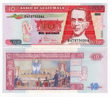 GUATEMALA P-101 10 Quetzales 1998 AUNC