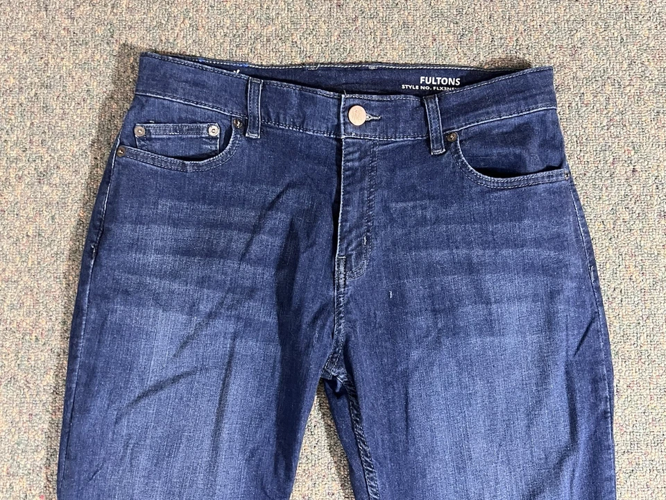 Mugsy Fultons Jeans Men's Size 35x30 Straight Leg Blue Stretch Zip Fly FLX3NFU - Image 2 of 4