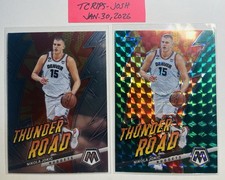 2022-23 Panini Mosaic #17 Nikola Jokic Thunder Road Base & Green Prizm (2 Cards)