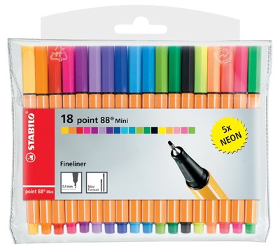 STABILO Fineliner point 88 Mini, 18er Kunststoffetui