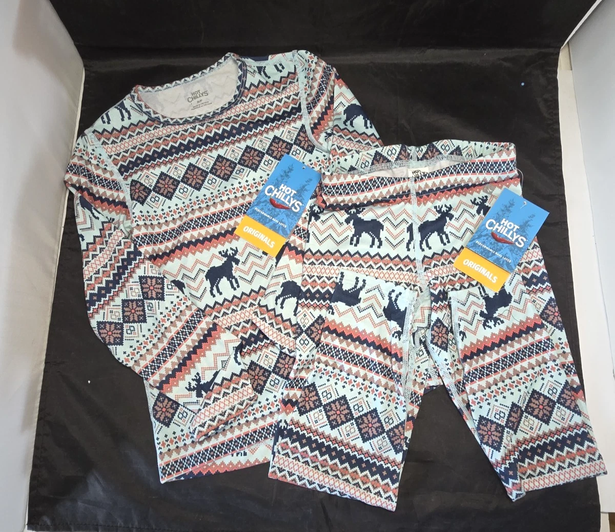 NWT Hot Chillys 🌶️ youth Sm top and XS bottom base layer thermal 👕 👖Moose