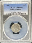 1900 Barber Dime VG Details PCGS (#PA41830183)