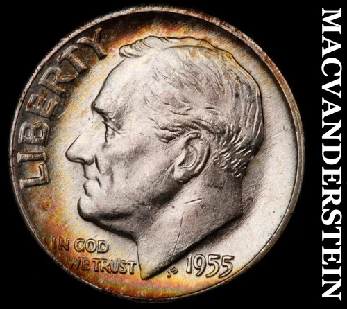 1955-D Silver Roosevelt Dime-Choice Gem BU Lustrous No Reserve #i4535