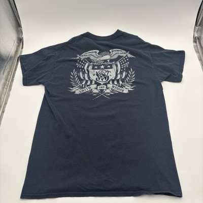 Smith & Wesson Navy Blue Eagle Shield Graphic T-Shirt Men s M Cotton Patriotic