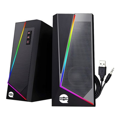 Aqvin Q100 RGB Lighting Bluetooth Gaming Speakers - Black