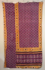 Kantha Quilt Vintage Saree Reversible Blanket 58x86 Evil Eye Peacock Sitar Man