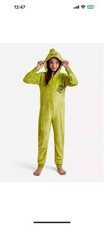 Kids The Grinch One Piece Pajamas Union Suit Christmas Costume Justice XL 16/18