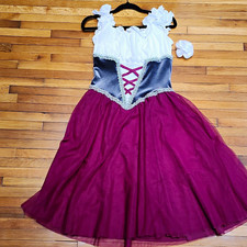 Weissman Women  s Dance Costume Size MA Velvet Bodice Burgundy Skirt/hairpiece