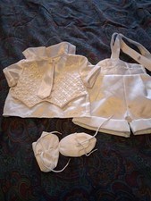 Boys 0-3 Mo Christening Outfits White W Booties