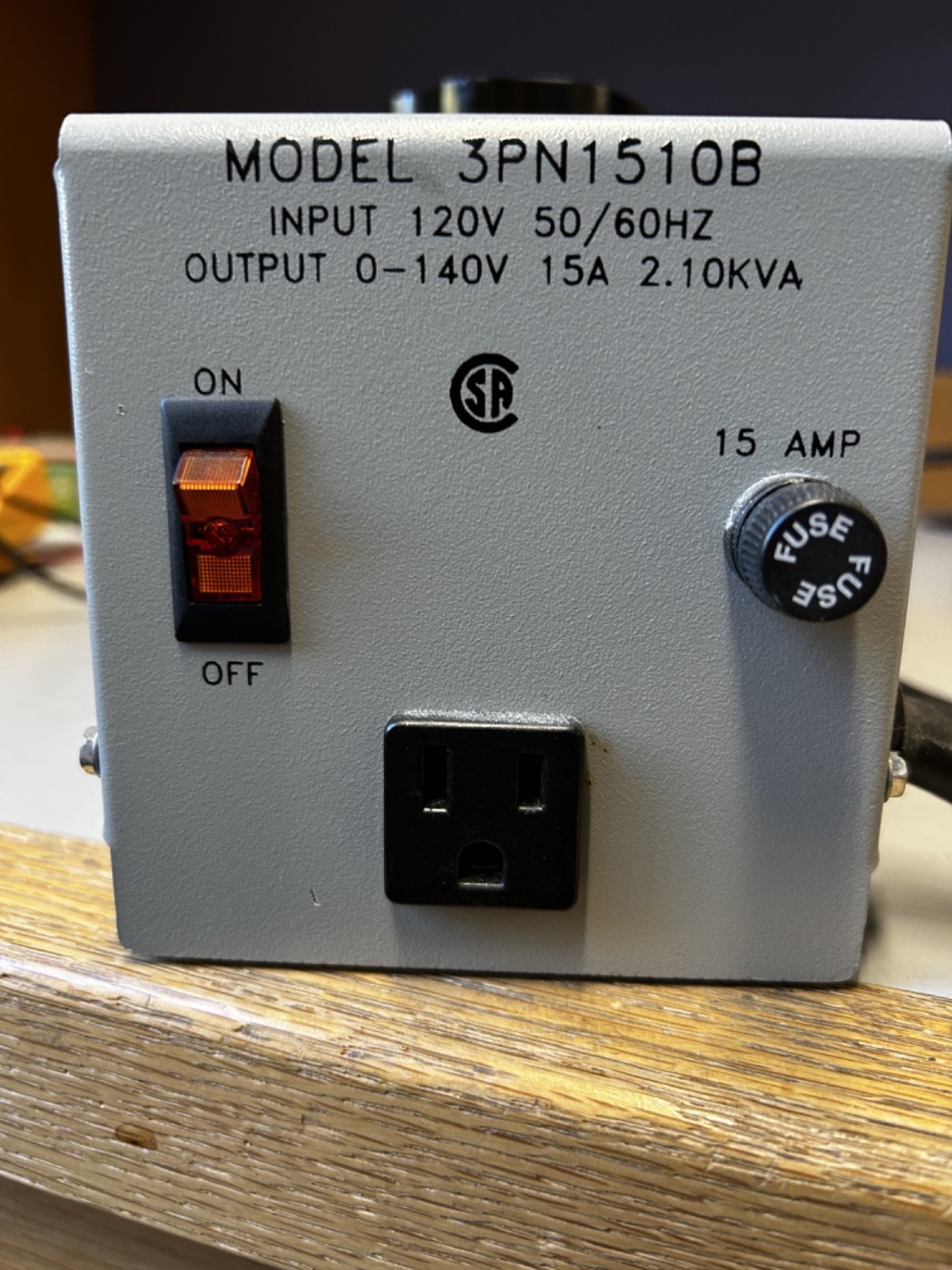 Staco Energy 3PN1510B-DVM VARIAC Variable Transformer 120V In, 0-140VAC Out 15A