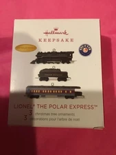 Hallmark Keepsake Ornament 2018 Lionel Polar Express Train miniature mini set/3