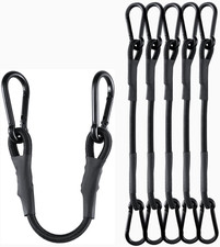 8 Inch Short Small Carabiner Bungee Cord with 190 Lbs Max Break Strength, 8 Pcs 