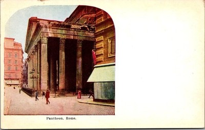 Antique Rome Pantheon Italy Color Postcard Historic Landmark Architecture View