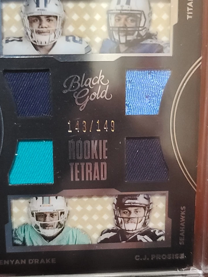 2016 PANINI BLACK GOLD EZEKIEL ELLIOTT DERRICK HENRY PROSISE DRAKE QUAD RC  /149 - Image 2 of 4