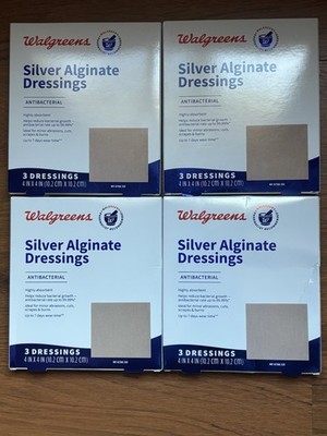 Walgreens Silver Alginate Antibacterial Dressings  lot of 4 BNIB