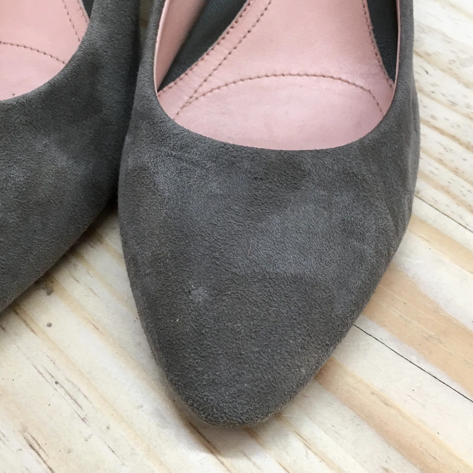 Taryn Rose Heels Womens 8 B Rochelle Pump Gray Leather Slip On Block 34TR0190 - Image 4 of 4