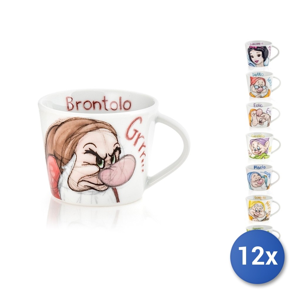 12x Tazze Caffè Fantasia Sette Nani Sketch Disney, Cc100,