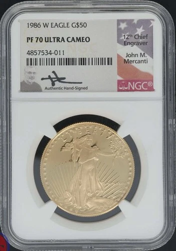 U.S. Mint American Eagle 1986 $50 1 oz Gold Proof NGC PF 70 Ultra Cameo Coin